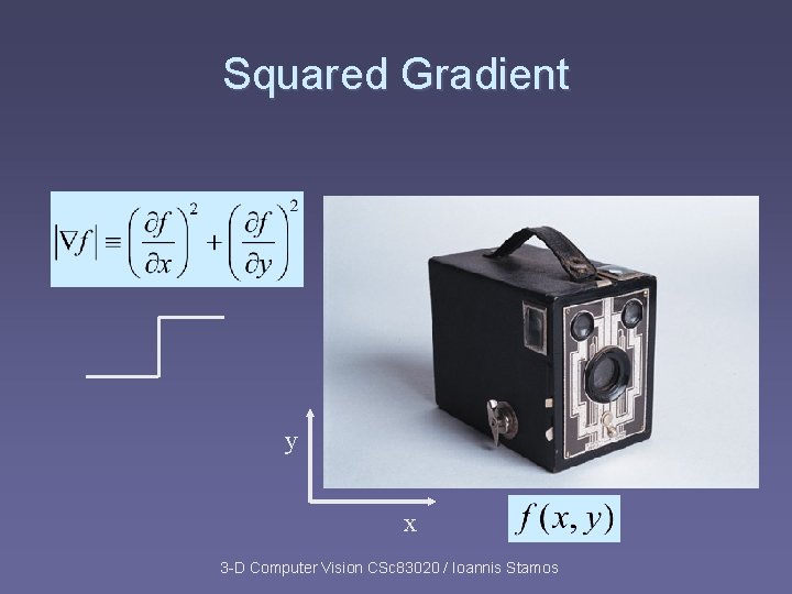 Squared Gradient y x 3 -D Computer Vision CSc 83020 / Ioannis Stamos Squared Gradient y x 3 -D Computer Vision CSc 83020 / Ioannis Stamos