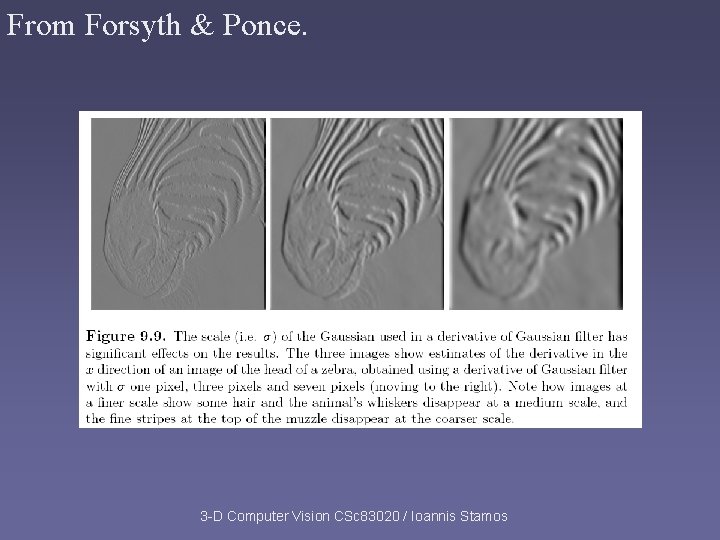 From Forsyth & Ponce. 3 -D Computer Vision CSc 83020 / Ioannis Stamos From Forsyth & Ponce. 3 -D Computer Vision CSc 83020 / Ioannis Stamos