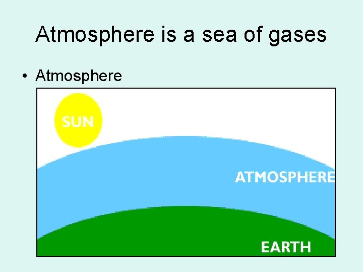 Atmosphere is a sea of gases • Atmosphere 