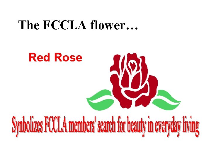The FCCLA flower… Red Rose 