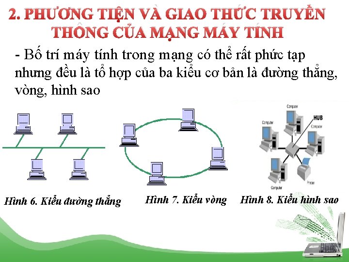 2. PHƯƠNG TIỆN VÀ GIAO THỨC TRUYỀN THÔNG CỦA MẠNG MÁY TÍNH - Bố