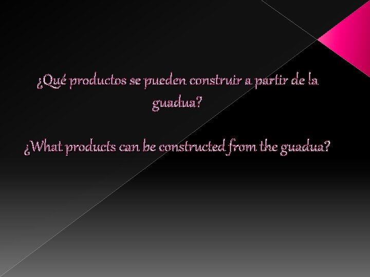¿Qué productos se pueden construir a partir de la guadua? ¿What products can be