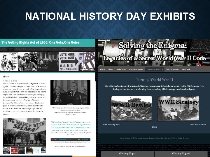 NATIONAL HISTORY DAY EXHIBITS • Website 