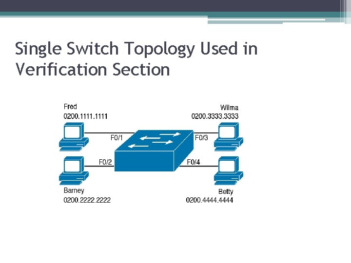 Single Switch Topology Used in Verification Section 