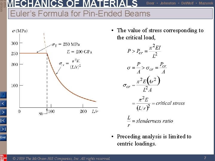Structures Euler Rods Fifth SI Edition CHAPTER 10 MECHANICS OF MATERIALS