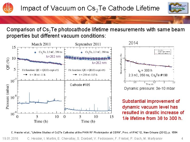 Impact of Vacuum on Cs 2 Te Cathode Lifetime Comparison of Cs 2 Te