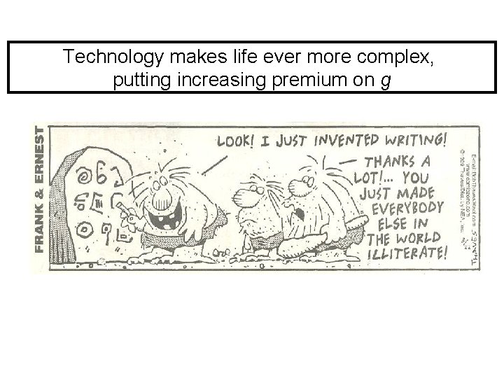 Technology makes life ever more complex, putting increasing premium on g 