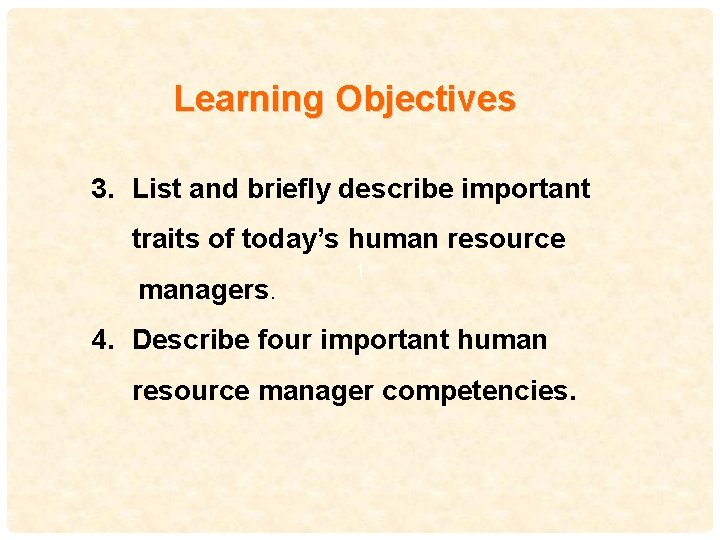 Hr Learning Objectives 1 1 Introduction to Human Resource Management Learning