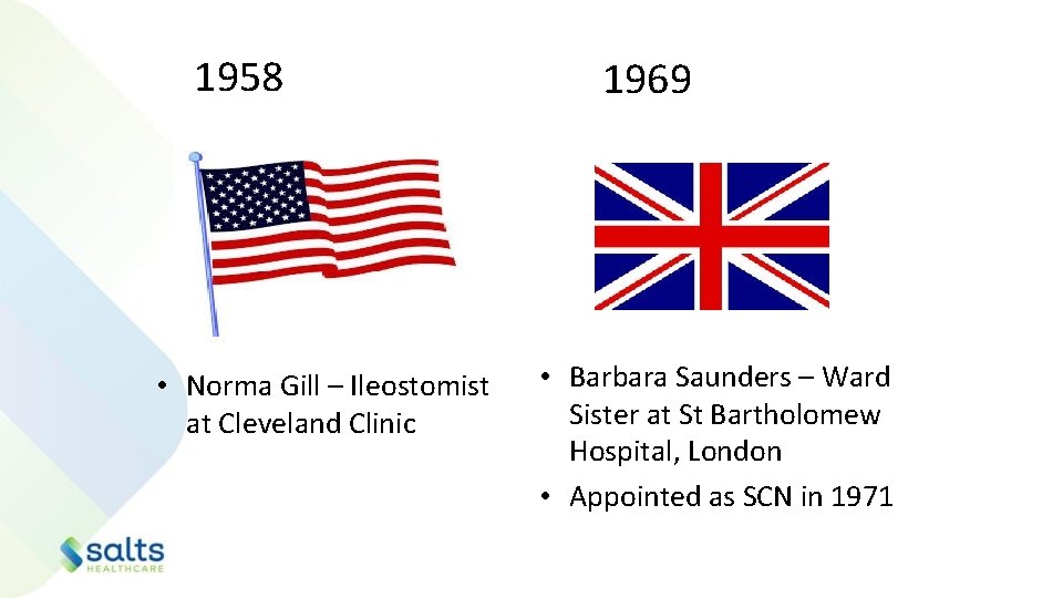 1958 • Norma Gill – Ileostomist at Cleveland Clinic 1969 • Barbara Saunders –