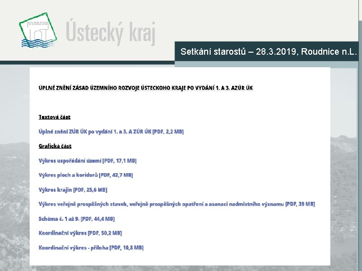 Setkání starostů – 28. 3. 2019, Roudnice n. L. 