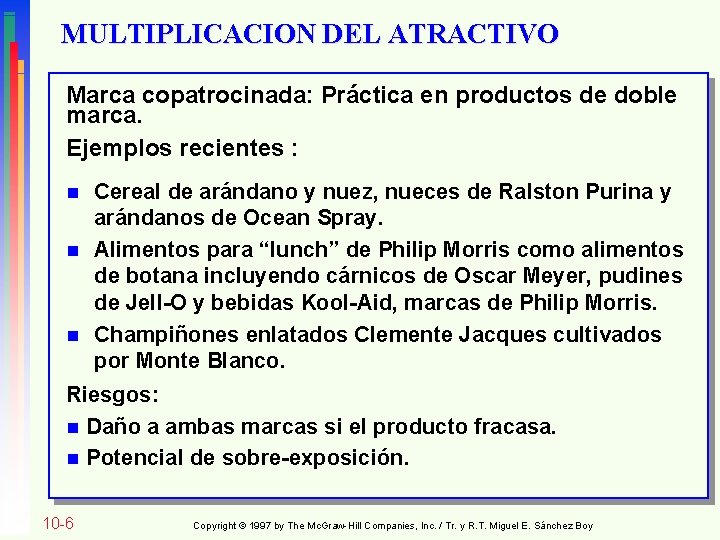 MULTIPLICACION DEL ATRACTIVO Marca copatrocinada: Práctica en productos de doble marca. Ejemplos recientes : MULTIPLICACION DEL ATRACTIVO Marca copatrocinada: Práctica en productos de doble marca. Ejemplos recientes :