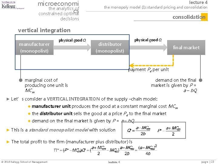 microeconomi the analytics of cs constrained optimal lecture 4 the monopoly model (I): standard