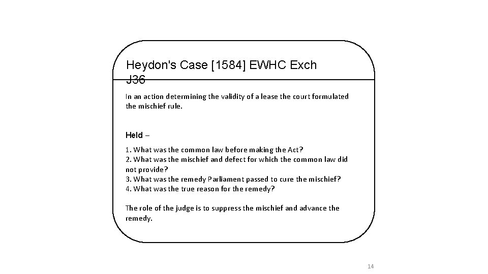 Heydon's Case [1584] EWHC Exch J 36 In an action determining the validity of