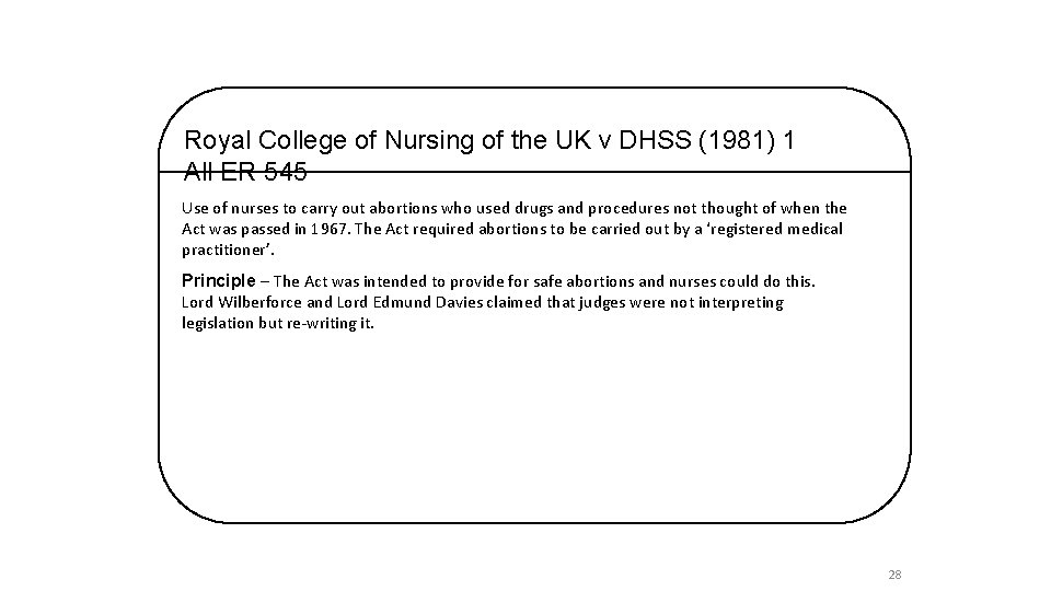Royal College of Nursing of the UK v DHSS (1981) 1 All ER 545