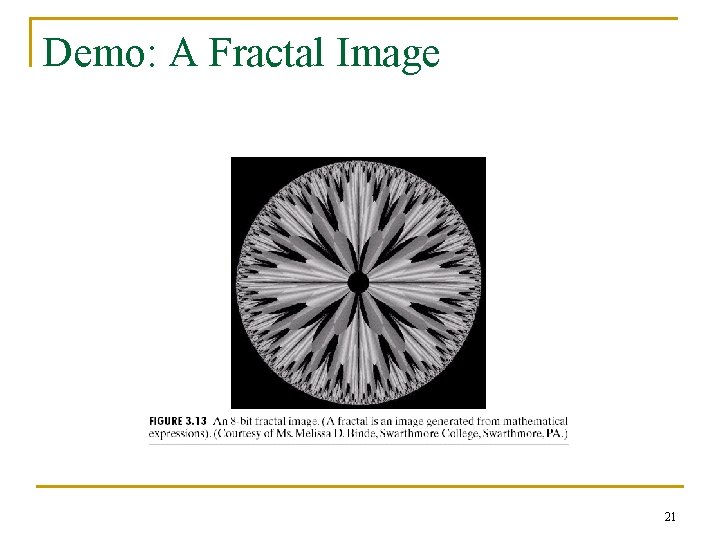 Demo: A Fractal Image 21 