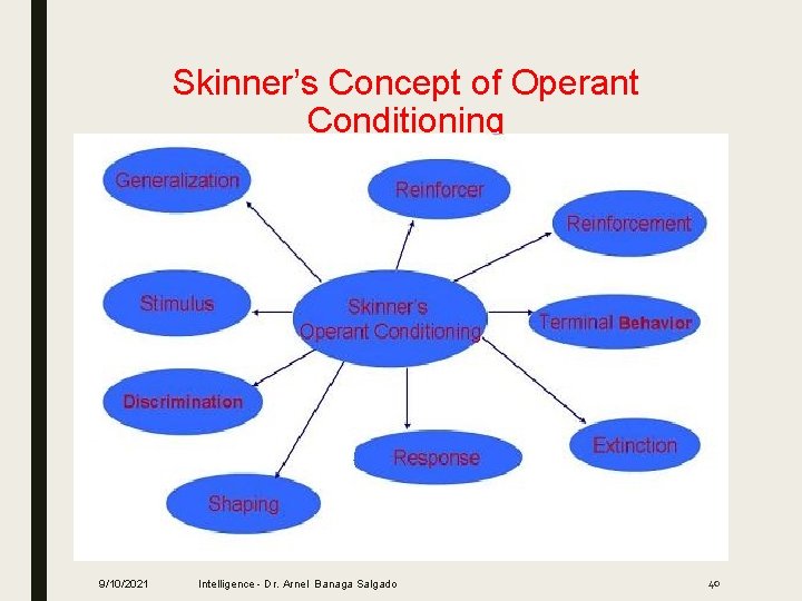 Skinner’s Concept of Operant Conditioning 9/10/2021 Intelligence - Dr. Arnel Banaga Salgado 40 