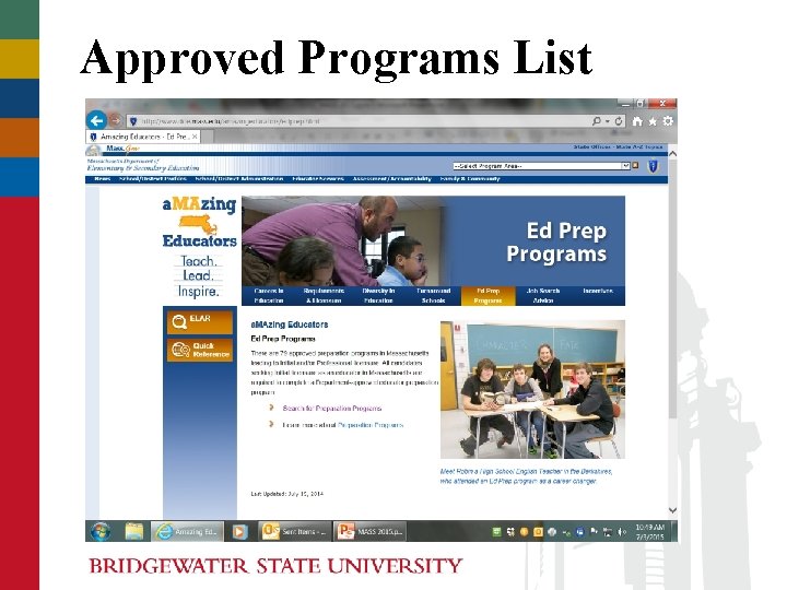 Approved Programs List Approved Programs List
