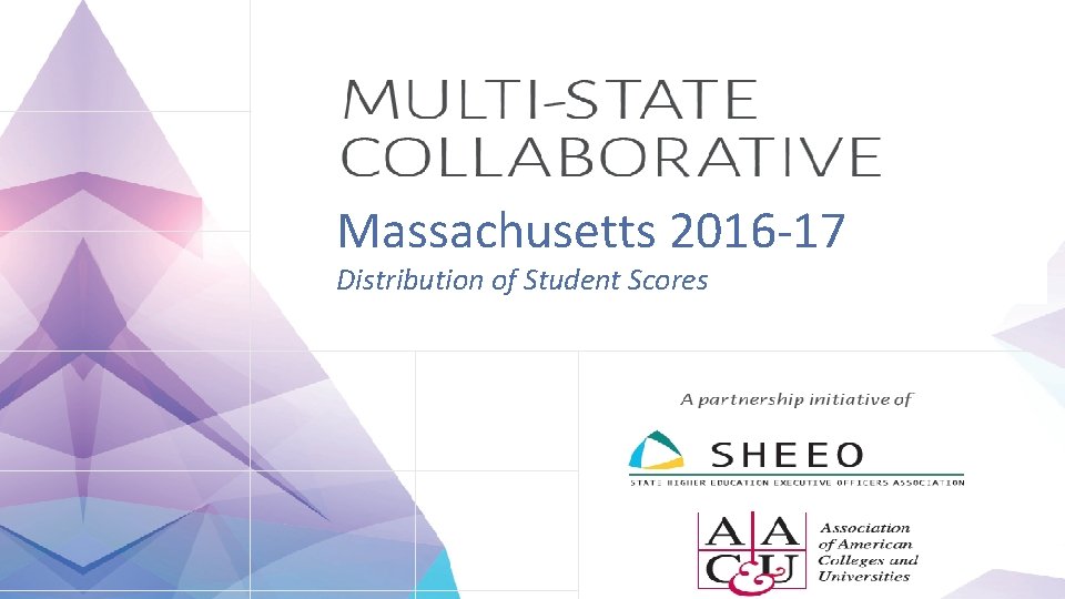 Massachusetts 2016 -17 Distribution of Student Scores 