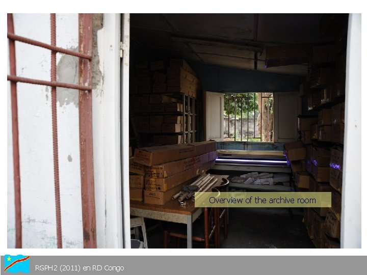 Overview of the archive room RGPH 2 (2011) en RD Congo 