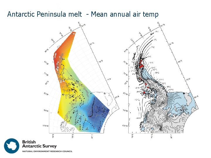 Antarctic Peninsula melt - Mean annual air temp 
