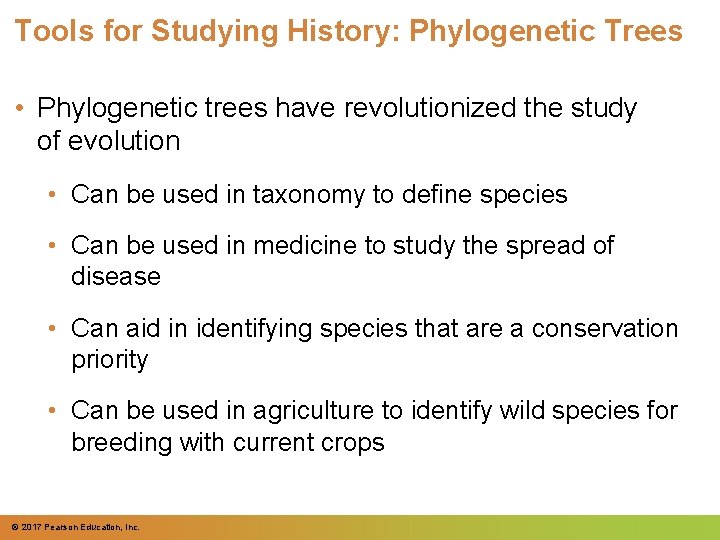 Tools for Studying History: Phylogenetic Trees • Phylogenetic trees have revolutionized the study of