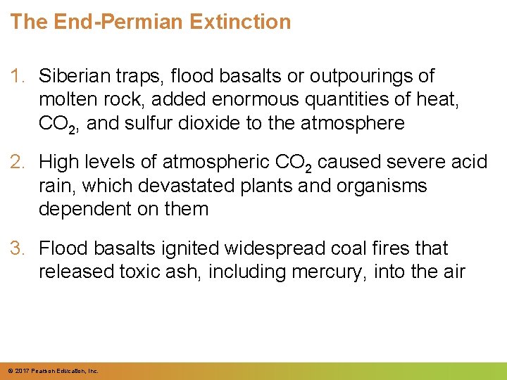 The End-Permian Extinction 1. Siberian traps, flood basalts or outpourings of molten rock, added