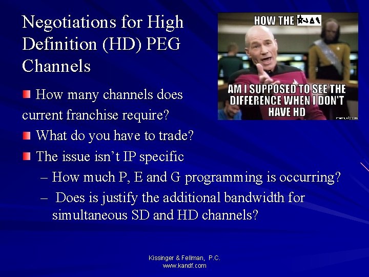 Negotiations for High Definition (HD) PEG Channels How many channels does current franchise require?