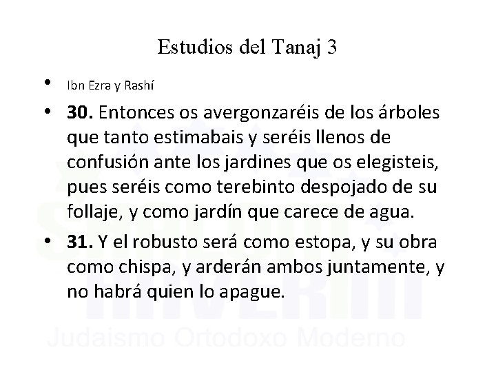 Estudios del Tanaj 3 • Ibn Ezra y Rashí • 30. Entonces os avergonzaréis