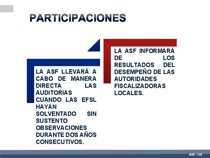 LA ASF LLEVARÁ A CABO DE MANERA DIRECTA LAS AUDITORIAS CUANDO LAS EFSL HAYAN