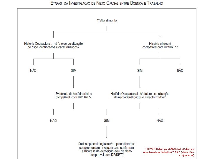 * DP/DRT(doença profissional ou doença relacionada ao trabalho) **DNO (dano nãoocupacional) 