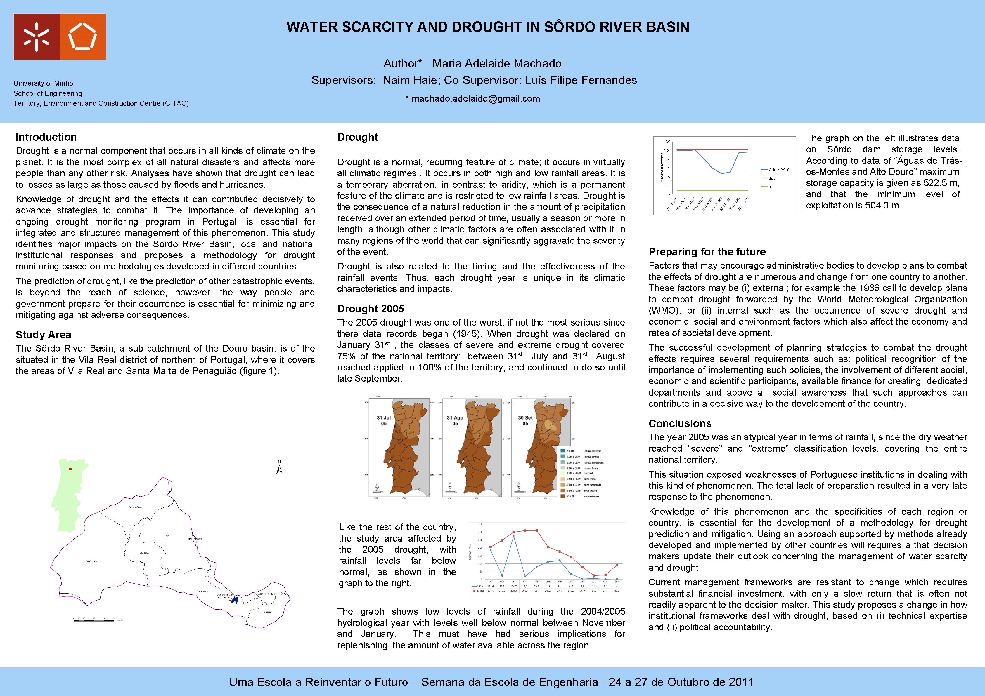 WATER SCARCITY AND DROUGHT IN SÔRDO RIVER BASIN University of Minho School of Engineering