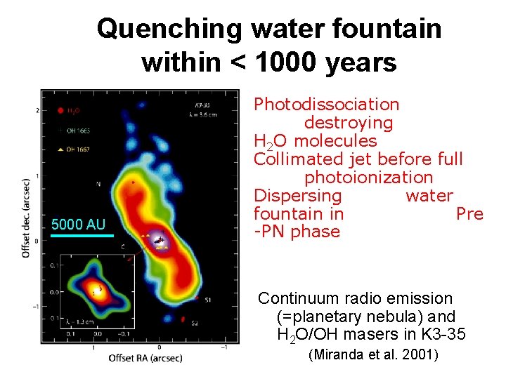 Quenching water fountain within < 1000 years 5000 AU Photodissociation destroying H 2 O