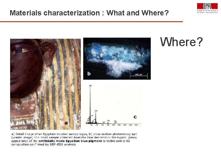 Materials characterization : What and Where? 27 Where? 