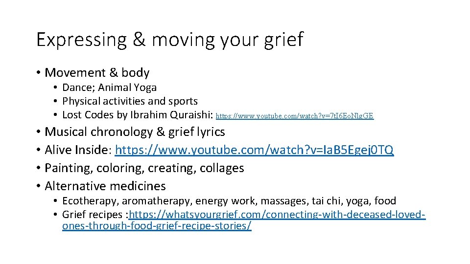 Expressing & moving your grief • Movement & body • Dance; Animal Yoga •