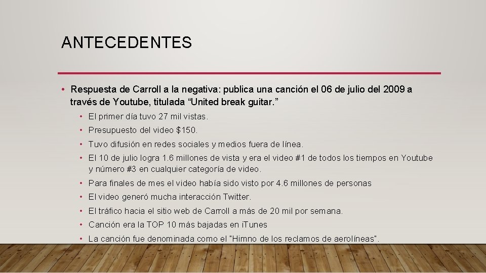 ANTECEDENTES • Respuesta de Carroll a la negativa: publica una canción el 06 de ANTECEDENTES • Respuesta de Carroll a la negativa: publica una canción el 06 de