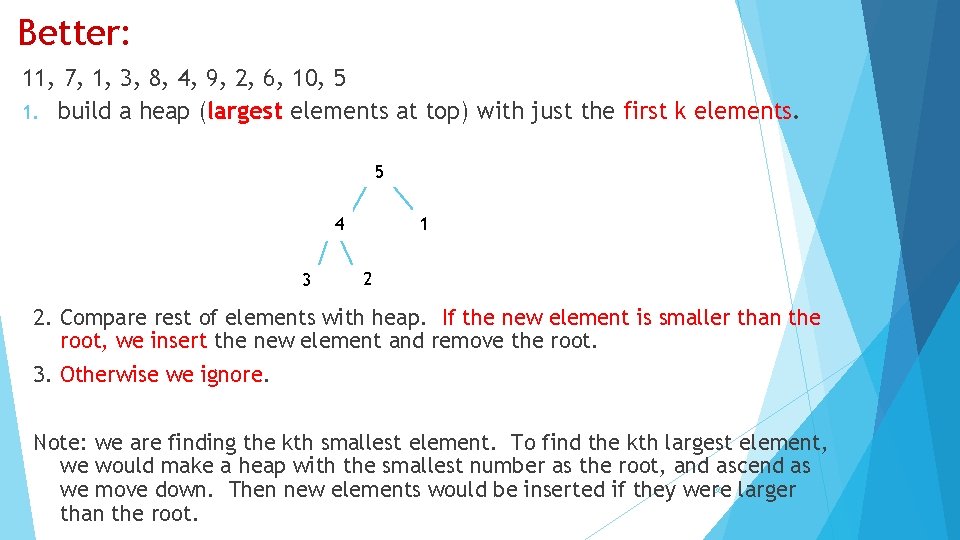 Better: 11, 7, 1, 3, 8, 4, 9, 2, 6, 10, 5 1. build