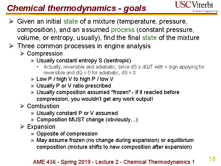 Chemical thermodynamics - goals Ø Given an initial state of a mixture (temperature, pressure, Chemical thermodynamics - goals Ø Given an initial state of a mixture (temperature, pressure,
