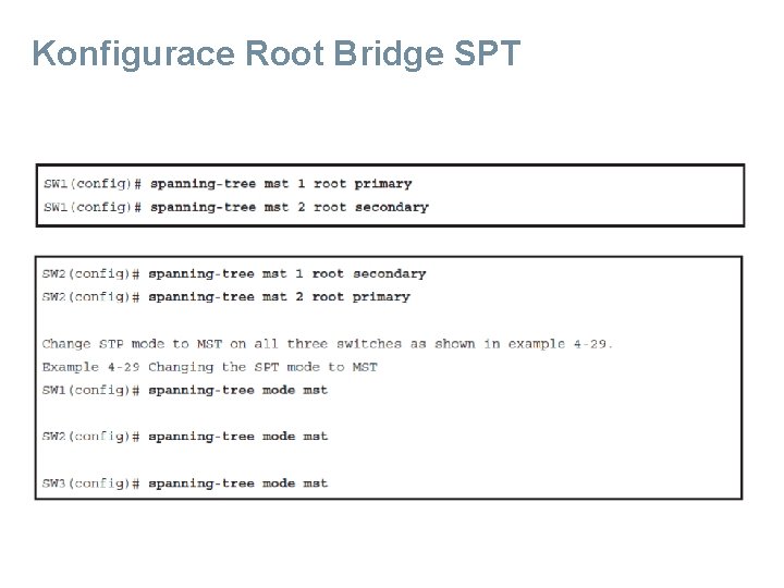 Konfigurace Root Bridge SPT 