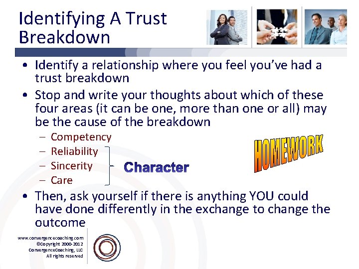 Identifying A Trust Breakdown • Identify a relationship where you feel you’ve had a