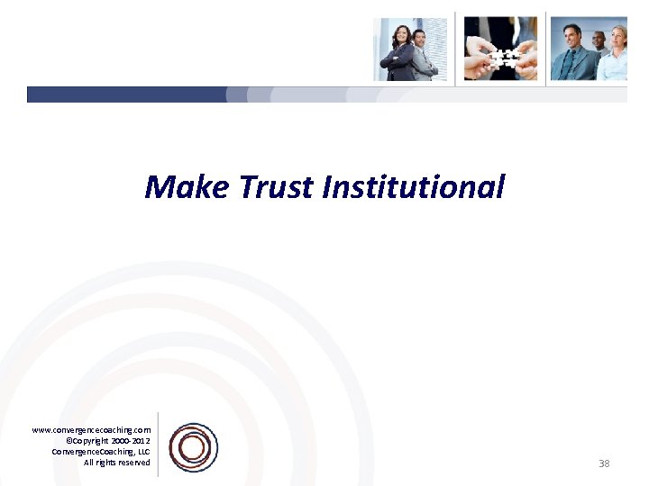 Make Trust Institutional www. convergencecoaching. com ©Copyright 2000 -2012 Convergence. Coaching, LLC All rights