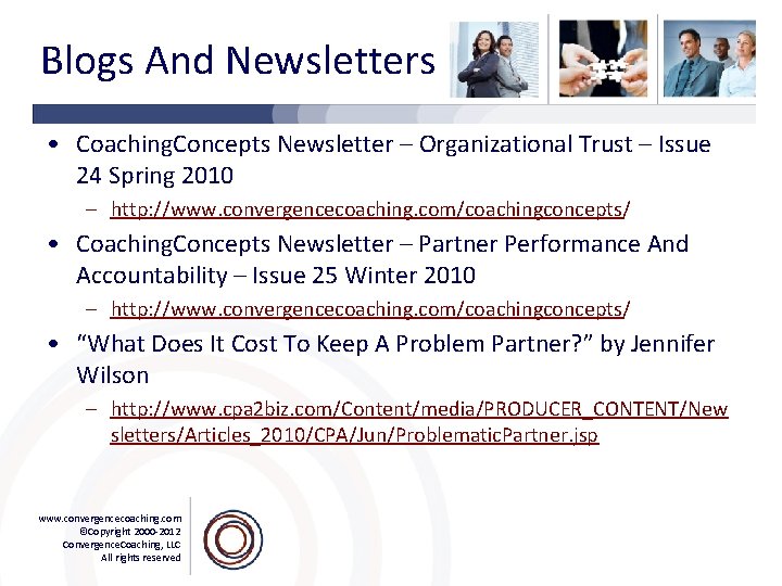 Blogs And Newsletters • Coaching. Concepts Newsletter – Organizational Trust – Issue 24 Spring