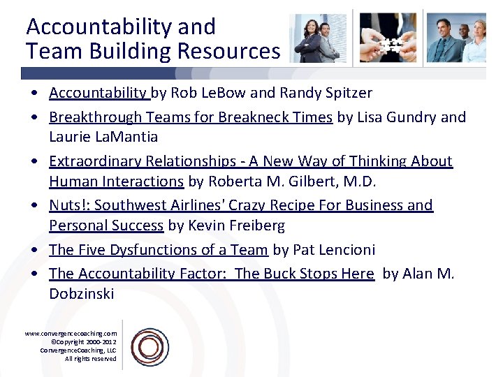 Accountability and Team Building Resources • Accountability by Rob Le. Bow and Randy Spitzer