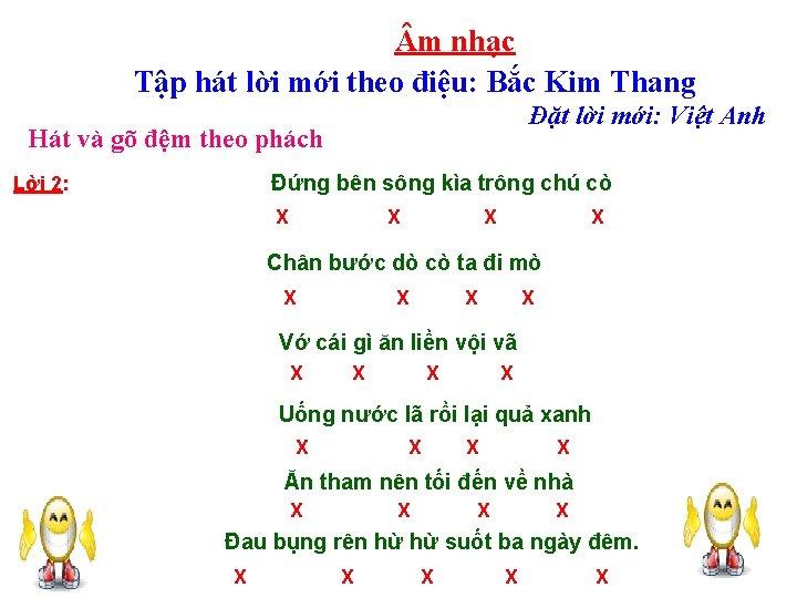  m nhạc Tập hát lời mới theo điệu: Bắc Kim Thang Đặt lời