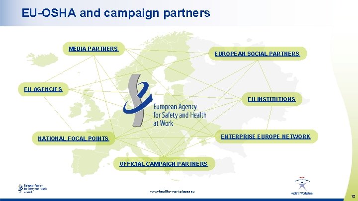 EU-OSHA and campaign partners MEDIA PARTNERS EUROPEAN SOCIAL PARTNERS EU AGENCIES EU INSTITUTIONS ENTERPRISE