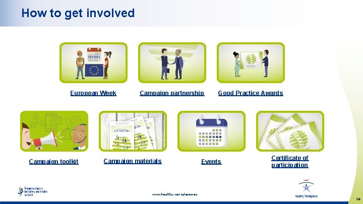 How to get involved European Week Campaign toolkit Campaign partnership Campaign materials Good Practice