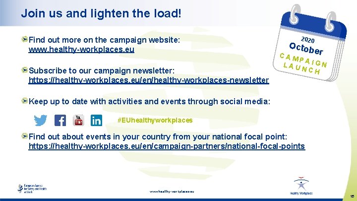 Join us and lighten the load! Find out more on the campaign website: www.