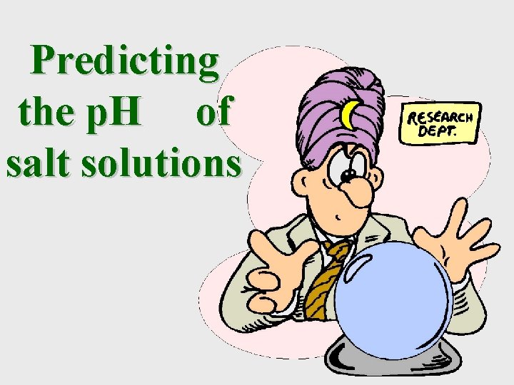 Predicting the p. H of salt solutions 