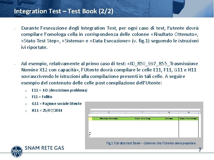 Integration Test – Test Book (2/2) • • Durante l’esecuzione degli Integration Test, per