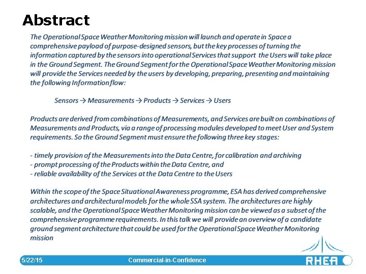 Abstract 5/22/15 Commercial-in-Confidence 