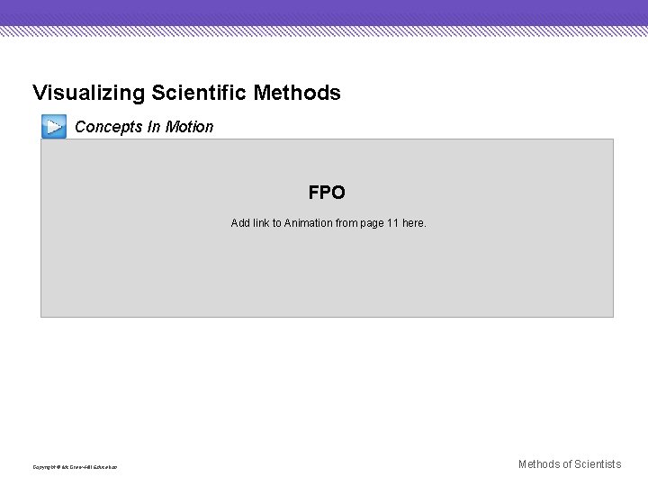 Visualizing Scientific Methods Concepts In Motion FPO Add link to Animation from page 11